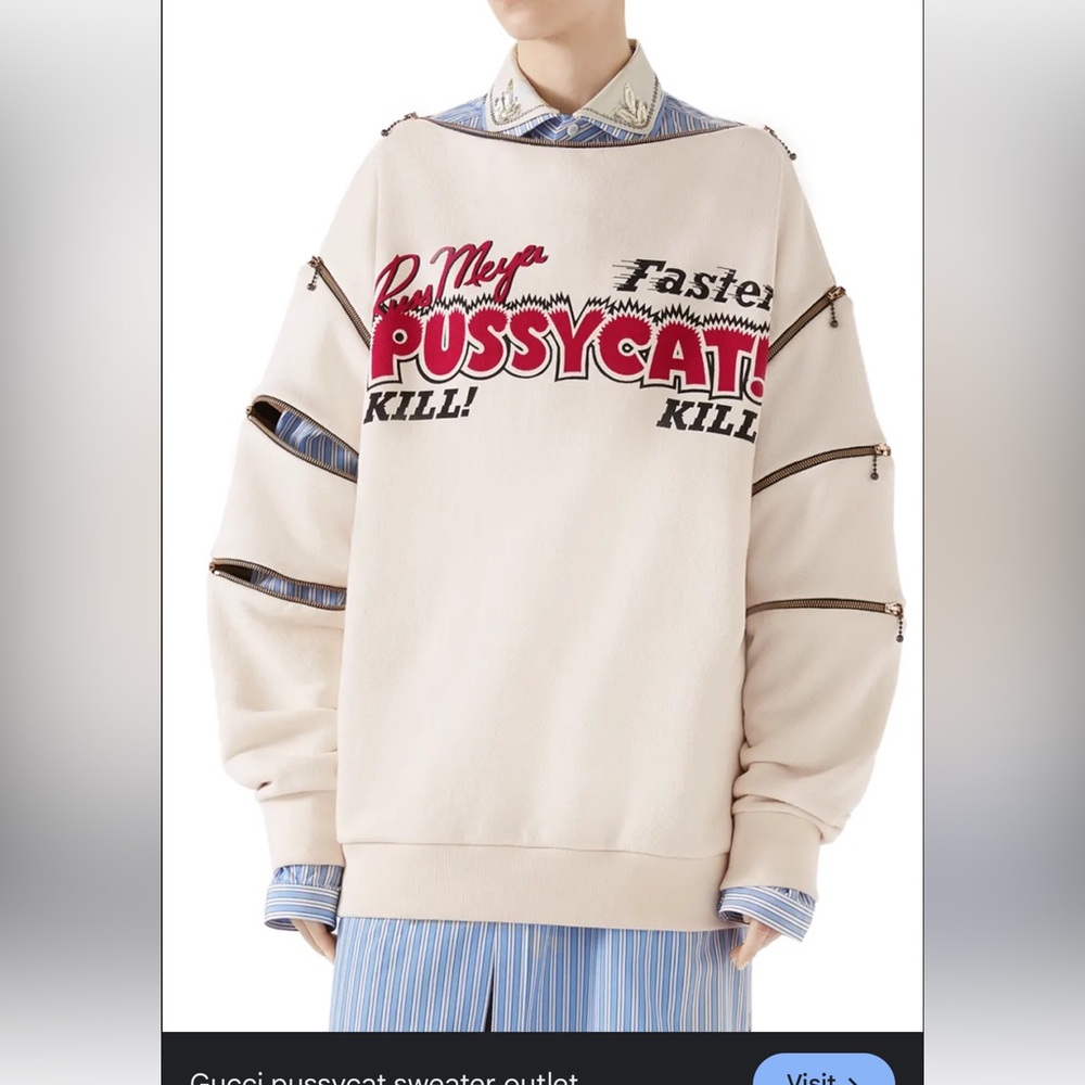 Gucci Sweatshirts Mens Zipper Pussycat Kills Lg